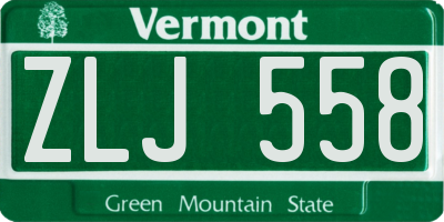 VT license plate ZLJ558