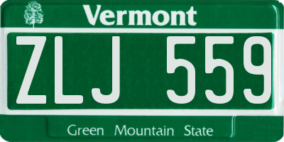 VT license plate ZLJ559