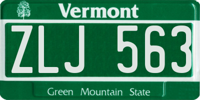 VT license plate ZLJ563