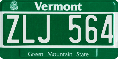 VT license plate ZLJ564