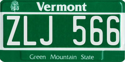 VT license plate ZLJ566