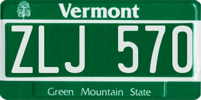 VT license plate ZLJ570