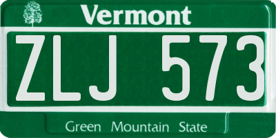 VT license plate ZLJ573