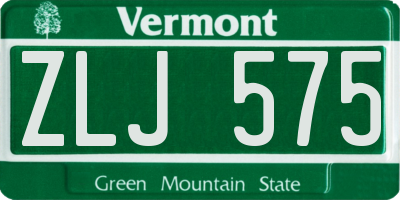 VT license plate ZLJ575