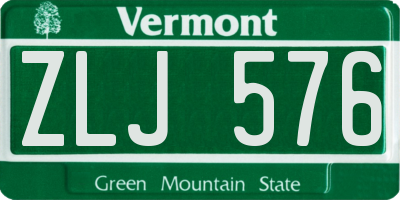 VT license plate ZLJ576