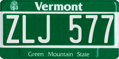 VT license plate ZLJ577
