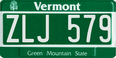 VT license plate ZLJ579
