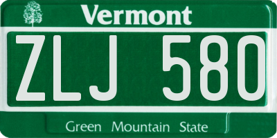 VT license plate ZLJ580