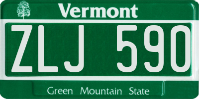 VT license plate ZLJ590