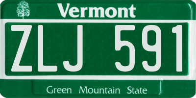 VT license plate ZLJ591