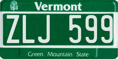 VT license plate ZLJ599