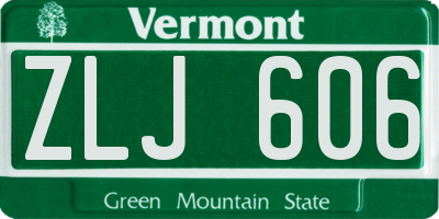 VT license plate ZLJ606