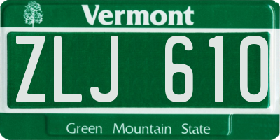 VT license plate ZLJ610