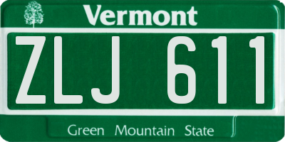 VT license plate ZLJ611