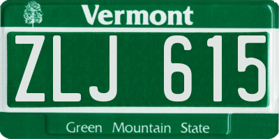 VT license plate ZLJ615