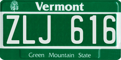 VT license plate ZLJ616