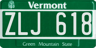 VT license plate ZLJ618