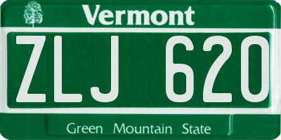 VT license plate ZLJ620