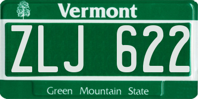 VT license plate ZLJ622