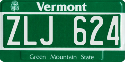 VT license plate ZLJ624