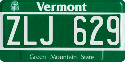 VT license plate ZLJ629