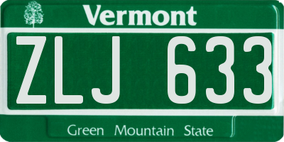 VT license plate ZLJ633