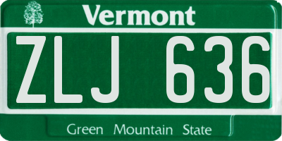 VT license plate ZLJ636