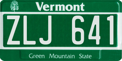 VT license plate ZLJ641