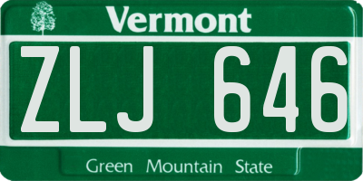 VT license plate ZLJ646