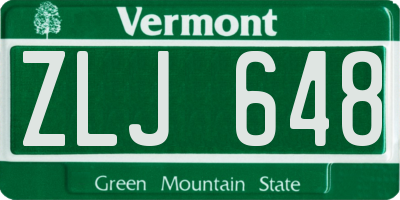 VT license plate ZLJ648