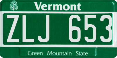 VT license plate ZLJ653