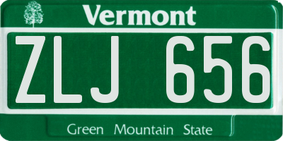 VT license plate ZLJ656