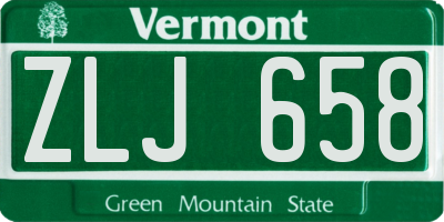 VT license plate ZLJ658