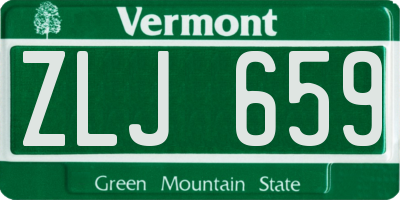 VT license plate ZLJ659