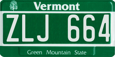 VT license plate ZLJ664