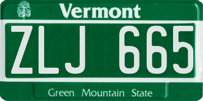 VT license plate ZLJ665