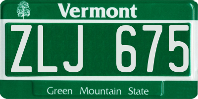 VT license plate ZLJ675