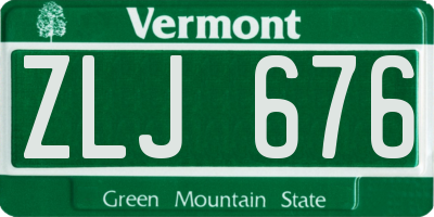 VT license plate ZLJ676