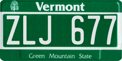 VT license plate ZLJ677