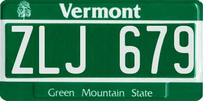 VT license plate ZLJ679