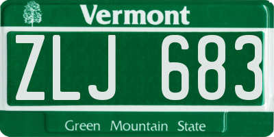 VT license plate ZLJ683