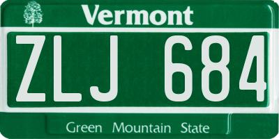 VT license plate ZLJ684