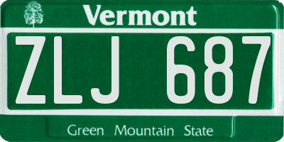 VT license plate ZLJ687