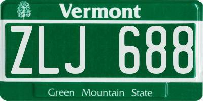 VT license plate ZLJ688