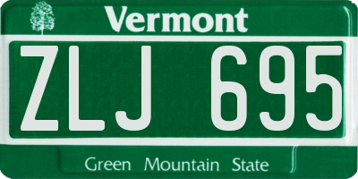 VT license plate ZLJ695