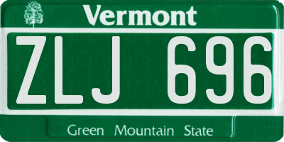 VT license plate ZLJ696