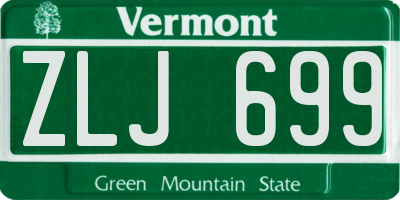 VT license plate ZLJ699