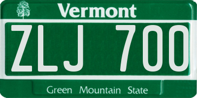VT license plate ZLJ700