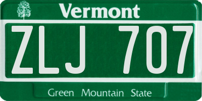 VT license plate ZLJ707