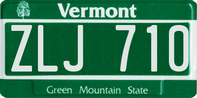 VT license plate ZLJ710